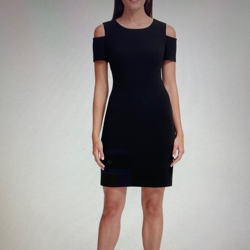 Express cocktail dress, cold shoulder, black, size 4